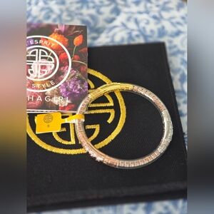 Rare budhagirl ultimate all weather bangle In 3 Metals Crystal Clear